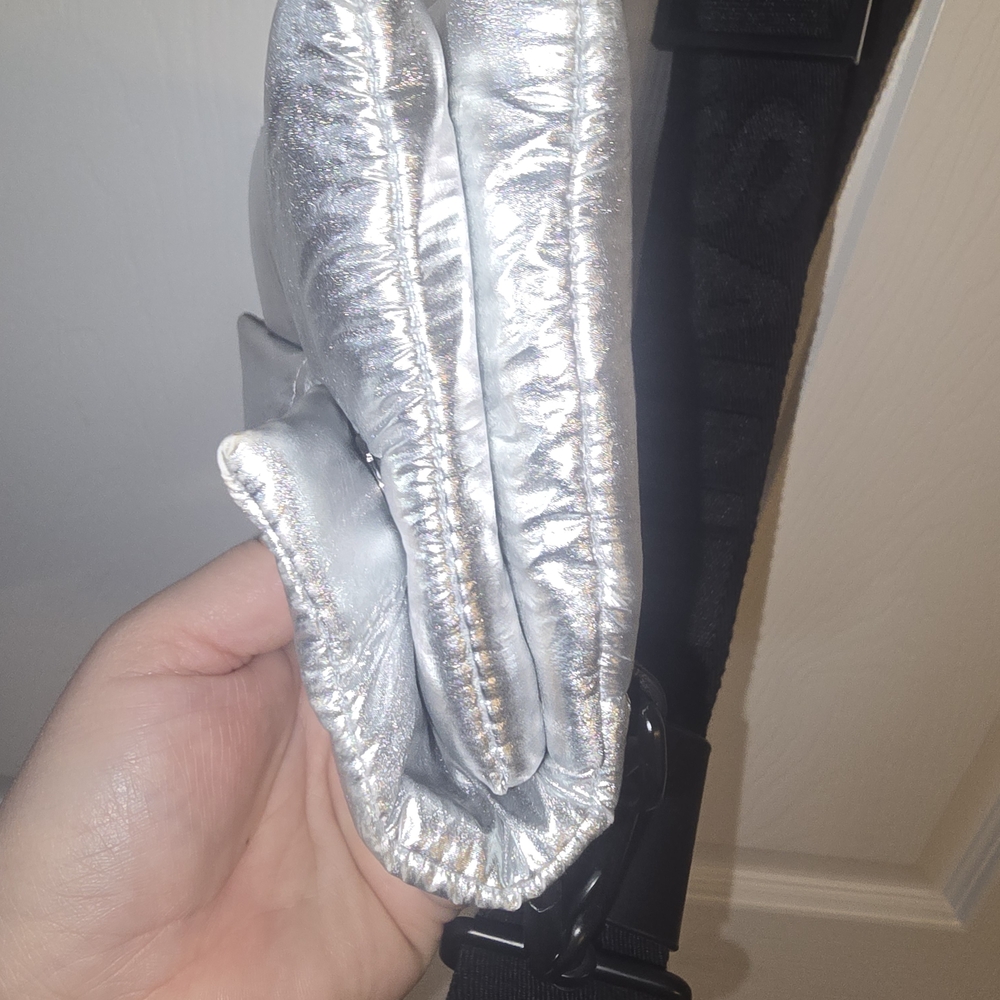 All Saints Silver Puffer Crossbody Bag - Picture 14 of 15